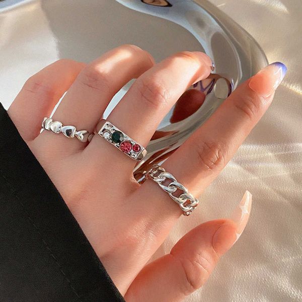 cluster rings kisswife 3pcs/set silver color crystal rings set for women geometric heart chain finger rings punk gothic fashion jewelry part, Golden;silver
cluster rings kisswife 3pcs/set silver color crystal rings set for women geometric heart chain finger rings punk gothic fashion jewelry part, Golden;silver