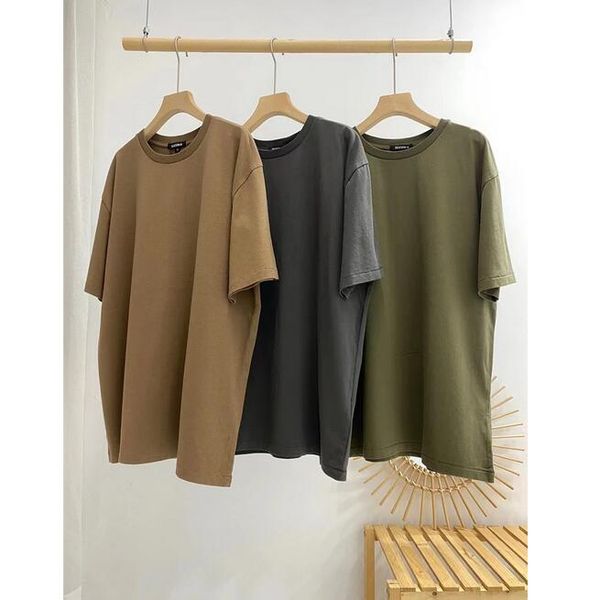 short sleeve solid t shirt tee men women high-quality slightly casual t-shirt inside tag label, Black;brown
short sleeve solid t shirt tee men women high-quality slightly casual t-shirt inside tag label, Black;brown