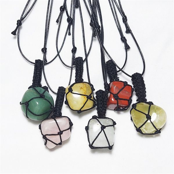 natural stone net bag pocket pendant polished irregular square adjustable chain necklaces crystal healing hand-woven necklace, Silver
natural stone net bag pocket pendant polished irregular square adjustable chain necklaces crystal healing hand-woven necklace, Silver