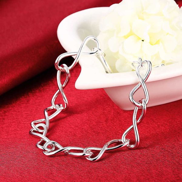 beaded strands luxury designer 925 sterling silver twisted circle 8 shape bracelets for women fashion party wedding jewelry christmas gifts, Black
beaded strands luxury designer 925 sterling silver twisted circle 8 shape bracelets for women fashion party wedding jewelry christmas gifts, Black