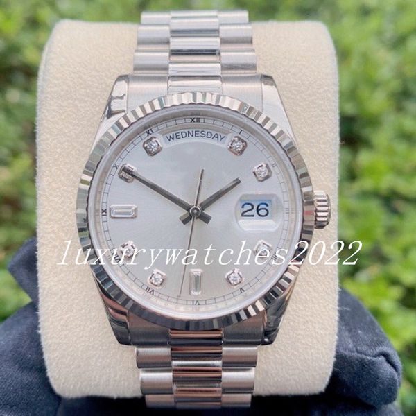 super v5 version watch 40mm size silver dial case automatic mechanical middle row shell drill sapphire oystersteel bracelet fashion wristwat, Slivery;brown
super v5 version watch 40mm size silver dial case automatic mechanical middle row shell drill sapphire oystersteel bracelet fashion wristwat, Slivery;brown