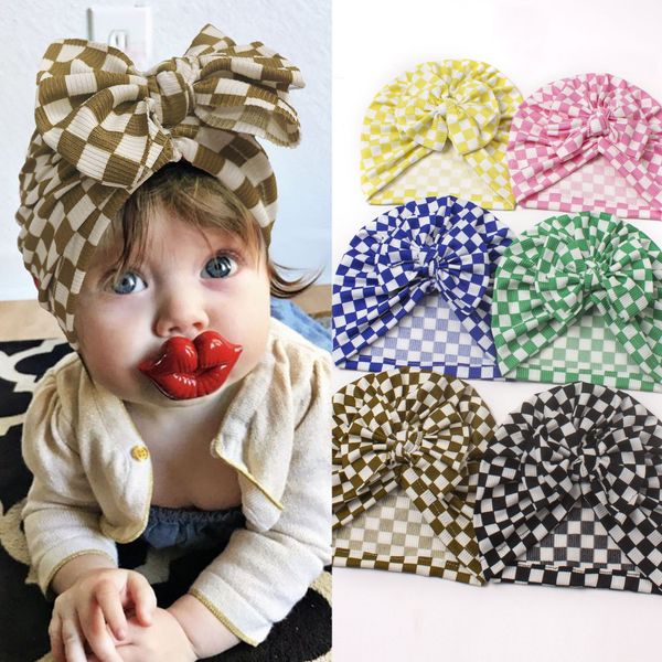 m529 infant baby girl plaid cap indian turban caps soft bowknot headwear kids skull beanie children hats, Yellow
m529 infant baby girl plaid cap indian turban caps soft bowknot headwear kids skull beanie children hats, Yellow