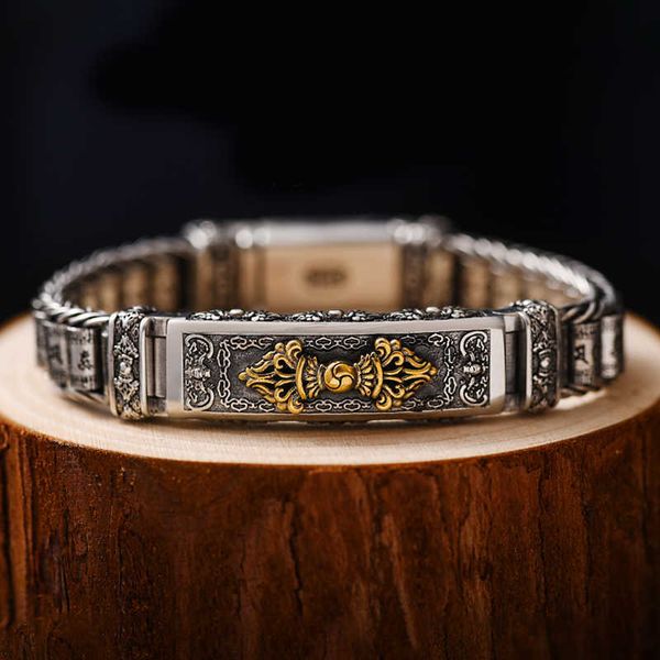 beaded strands new silver bracelet men's personality style retro creative hand-woven six-character mantra barrel bead chain for boyfrie, Black
beaded strands new silver bracelet men's personality style retro creative hand-woven six-character mantra barrel bead chain for boyfrie, Black