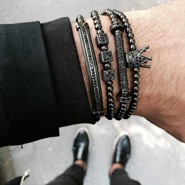 beaded strands 2021 fashion crown cube tube charm bracelet men pave cz adjustable braided macrame beaded bracelet for men jewelry gift l2210, Black
beaded strands 2021 fashion crown cube tube charm bracelet men pave cz adjustable braided macrame beaded bracelet for men jewelry gift l2210, Black