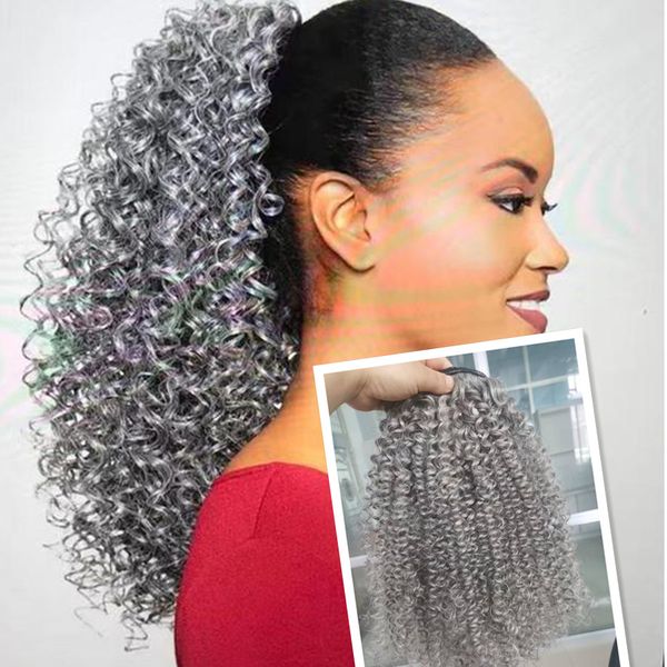 silver grey drawstring kinky curly ponytail hairpiece long high wraps clip in human hair gray pony tail hairpiece 140g 20" 1pcs, Black
silver grey drawstring kinky curly ponytail hairpiece long high wraps clip in human hair gray pony tail hairpiece 140g 20" 1pcs, Black