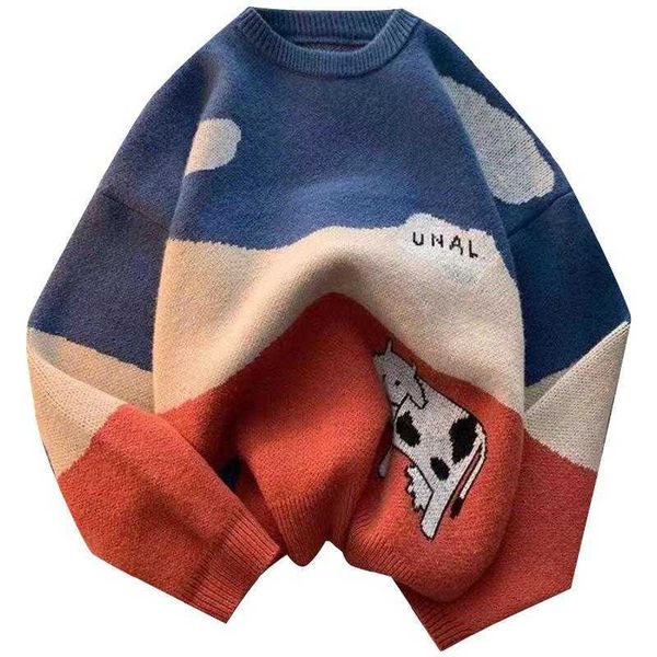 men's sweaters winter men cows vintage 2021 pullover mens o-neck korean fashions women casual hip hop harajuku clothes, White;black
men's sweaters winter men cows vintage 2021 pullover mens o-neck korean fashions women casual hip hop harajuku clothes, White;black