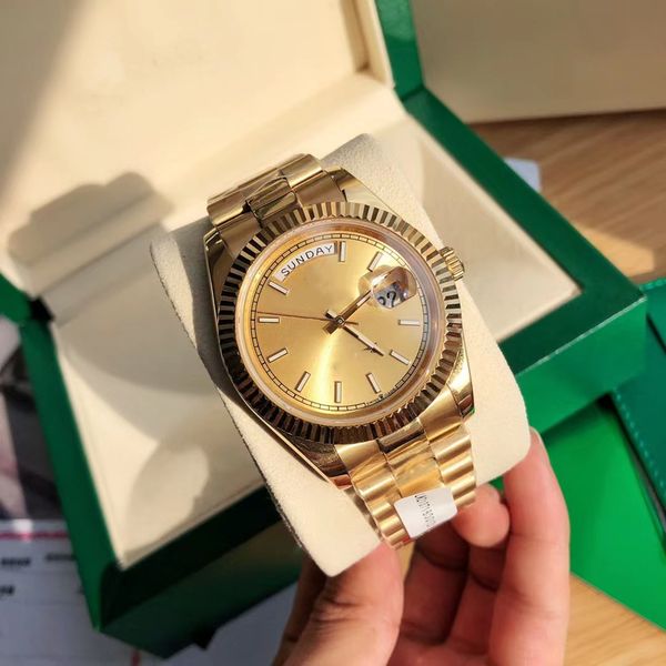 with original box luxury watches 41mm mens 18k yellow gold dial bigger diamond automatic fashion brand men's watch wristwatch 28132023, Slivery;brown
with original box luxury watches 41mm mens 18k yellow gold dial bigger diamond automatic fashion brand men's watch wristwatch 28132023, Slivery;brown