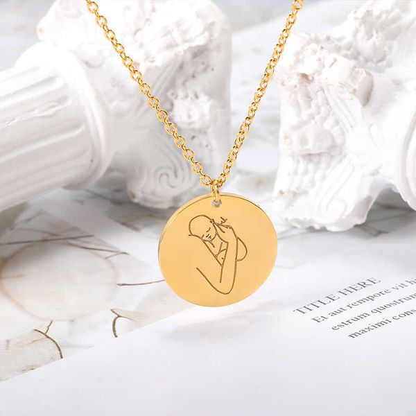 pendant necklaces warm family newborn mom necklaces for women jewelry stainless steel round pendant engraved breastfeeding choker mother, Silver
pendant necklaces warm family newborn mom necklaces for women jewelry stainless steel round pendant engraved breastfeeding choker mother, Silver