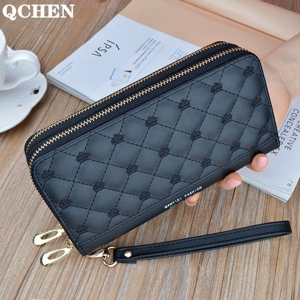 women wallet long crown double zipper embroidery thread ladies hand wallet multi-card fashion wild mobile phone bag wallets, Red;black
women wallet long crown double zipper embroidery thread ladies hand wallet multi-card fashion wild mobile phone bag wallets, Red;black