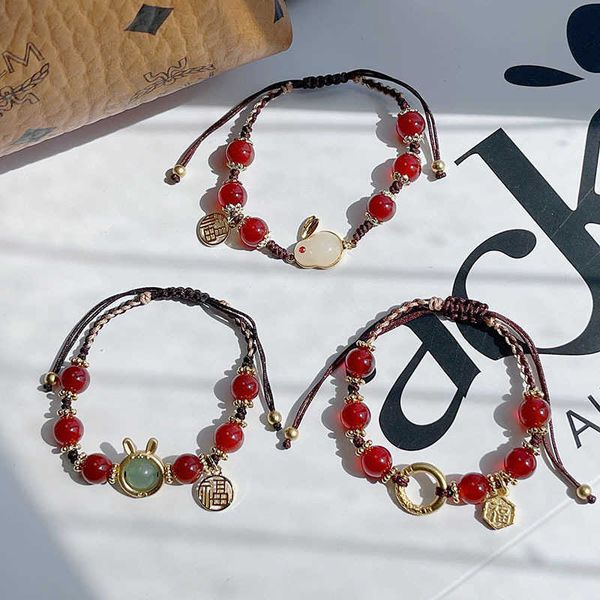 beaded strands animal year cute rabbit natural red agate green strawberry crystal lucky braid bracelets for women dent fine jewelry ybr741 l, Black
beaded strands animal year cute rabbit natural red agate green strawberry crystal lucky braid bracelets for women dent fine jewelry ybr741 l, Black