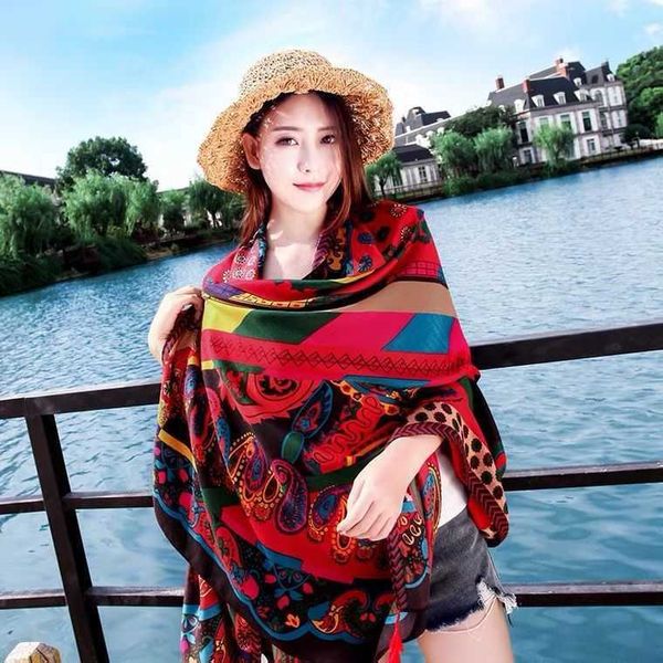 scarves travel sun protection national style cotton and linen scarf women's new beach swimsuit anti uv chaka salt lake cape, Blue;gray
scarves travel sun protection national style cotton and linen scarf women's new beach swimsuit anti uv chaka salt lake cape, Blue;gray