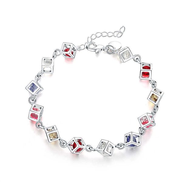 beaded strands shiny crystal happiness cube 925 sterling silver women girl bracelet multicolored cube rainbow wedding fine jewelry l221012, Black
beaded strands shiny crystal happiness cube 925 sterling silver women girl bracelet multicolored cube rainbow wedding fine jewelry l221012, Black