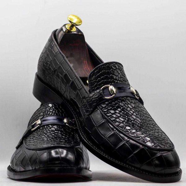 men shoes pu leather solid metal slip on round head flat bottom fashion casual business chaussure homeme dh790-1, Black
men shoes pu leather solid metal slip on round head flat bottom fashion casual business chaussure homeme dh790-1, Black