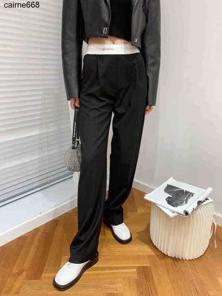 women's designer pants spring high waist slim straight pants stitched belt alexanders elastic waist women's casual pants wangs, Black;white
women's designer pants spring high waist slim straight pants stitched belt alexanders elastic waist women's casual pants wangs, Black;white
