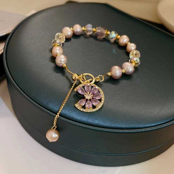 beaded strands natural freshwater pearls zircon flower 18k gold plated purple crystal beaded bracelets women fashion jewelry wholesale ybr76, Black
beaded strands natural freshwater pearls zircon flower 18k gold plated purple crystal beaded bracelets women fashion jewelry wholesale ybr76, Black
