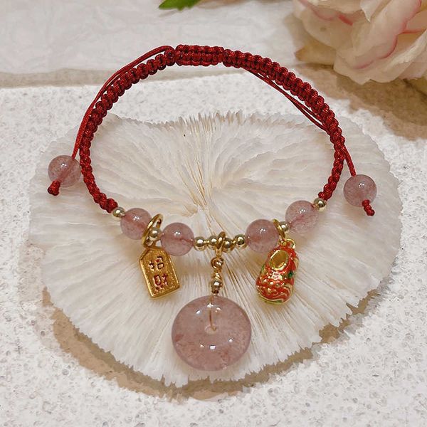 beaded strands lucky bag/round/peach/cat paw natural strawberry crystal good luck bells red rope braid bracelets women christmas jewelry ybr, Black
beaded strands lucky bag/round/peach/cat paw natural strawberry crystal good luck bells red rope braid bracelets women christmas jewelry ybr, Black