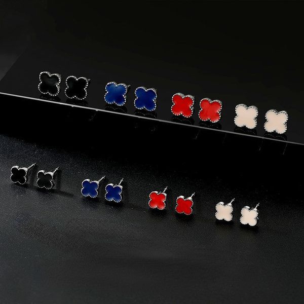 s999 sterling silver simple clover designer stud earrings korean sweet lovely elegant blue black red white earring ear rings jewelry for wom, Golden;silver
s999 sterling silver simple clover designer stud earrings korean sweet lovely elegant blue black red white earring ear rings jewelry for wom, Golden;silver