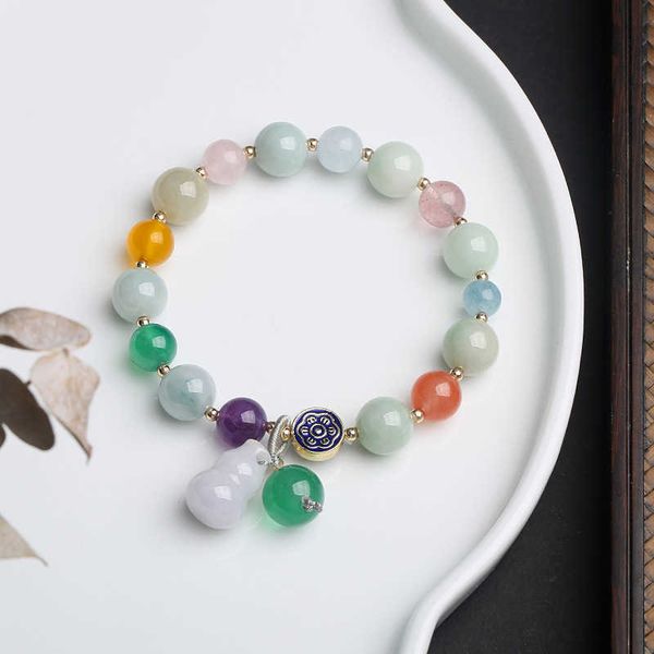 beaded strands ethnic natural jade gourd pendant multicolor agate chalcedony aquamarine crystal beaded bracelets for women fine jewelry ybr4, Black
beaded strands ethnic natural jade gourd pendant multicolor agate chalcedony aquamarine crystal beaded bracelets for women fine jewelry ybr4, Black