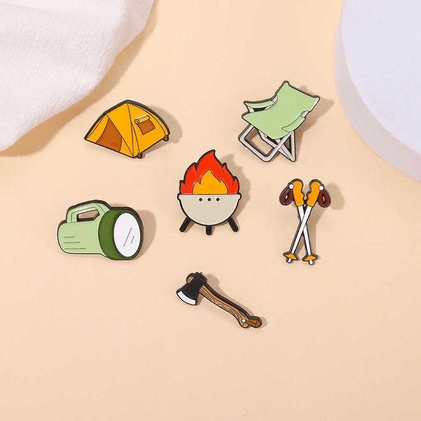 creative camping series metal brooch accessories tent axe searchlight chair torch shape outdoor small badge, Gray
creative camping series metal brooch accessories tent axe searchlight chair torch shape outdoor small badge, Gray