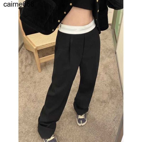 women's designer pants new straight tube versatile black trousers alexanders high waist casual pants women's wangs, Black;white
women's designer pants new straight tube versatile black trousers alexanders high waist casual pants women's wangs, Black;white
