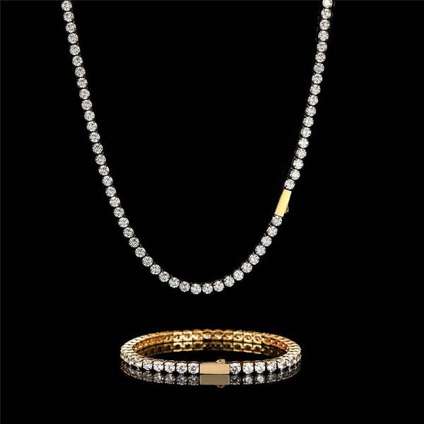 18k gold plated bling full cz 4mm 16inch -24inch stainless steel tennis chain necklace bracelet punk hiphop jewelry for men, Silver
18k gold plated bling full cz 4mm 16inch -24inch stainless steel tennis chain necklace bracelet punk hiphop jewelry for men, Silver