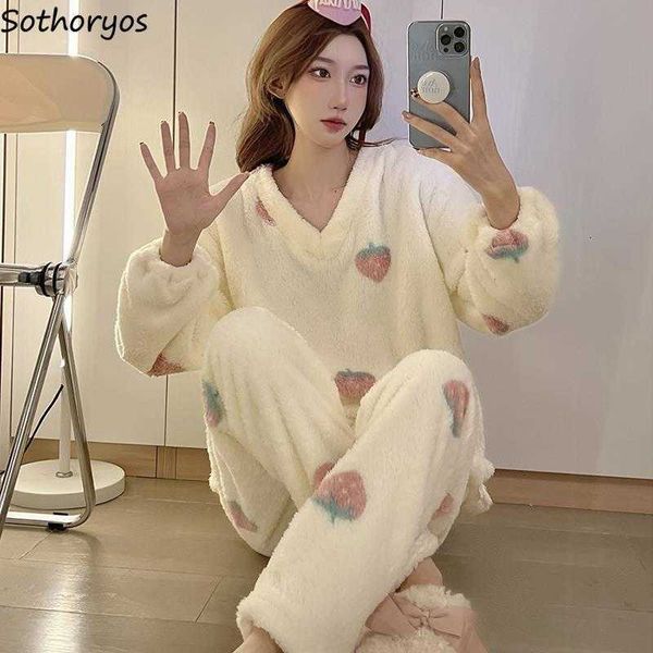women's sleep lounge women coral fleece pajama sets strawberry print cute dents sleepwear v-neck long sleeve pyjamas comfortable warm s
women's sleep lounge women coral fleece pajama sets strawberry print cute dents sleepwear v-neck long sleeve pyjamas comfortable warm s