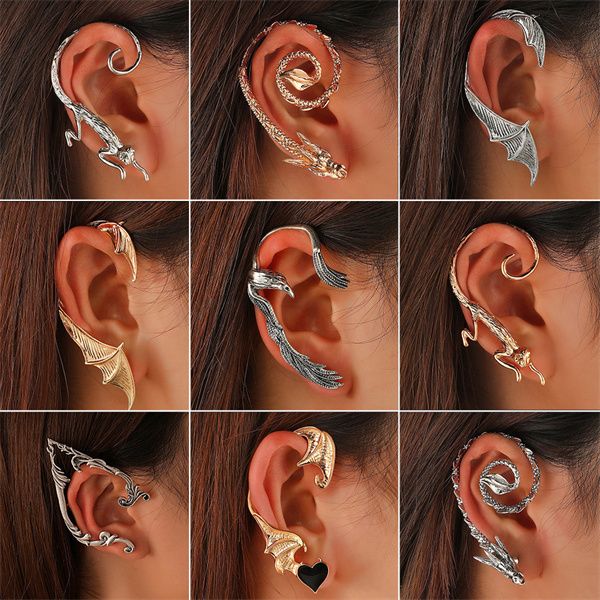 european and american trend retro ear cuff punk spirit flying dragon hanging single creative metal cat bat ear bone clip ac326, Silver
european and american trend retro ear cuff punk spirit flying dragon hanging single creative metal cat bat ear bone clip ac326, Silver