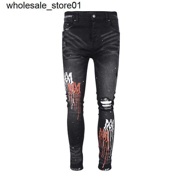 men's jeans designer amirs patchwork embroidery letters worn out slim fitting jeans black, Blue
men's jeans designer amirs patchwork embroidery letters worn out slim fitting jeans black, Blue