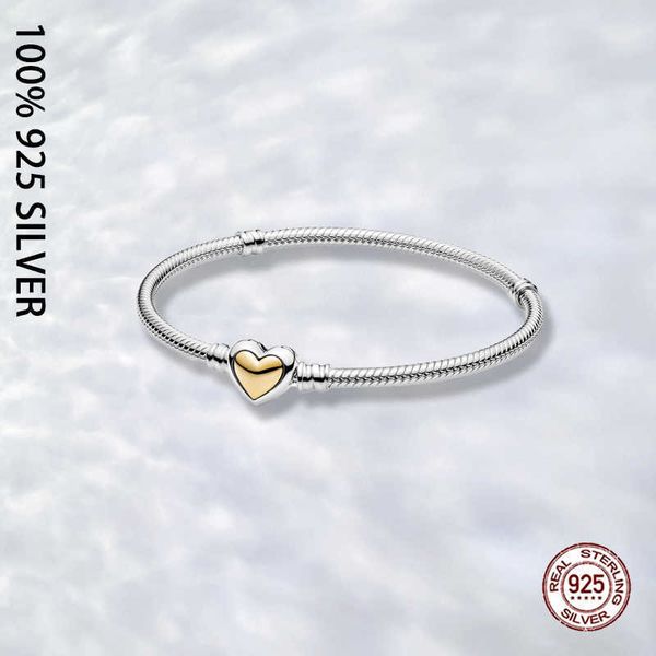 charm bracelets fit original real 925 sterling silver domed golden heart clasp snake chain bracelet for women luxury diy bracelet jewelry l2, Golden;silver
charm bracelets fit original real 925 sterling silver domed golden heart clasp snake chain bracelet for women luxury diy bracelet jewelry l2, Golden;silver