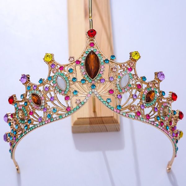 crystal colorful geometric crown tiaras vintage rhinestone tiara for women bride wedding hair accessories jewelry, White;golden
crystal colorful geometric crown tiaras vintage rhinestone tiara for women bride wedding hair accessories jewelry, White;golden
