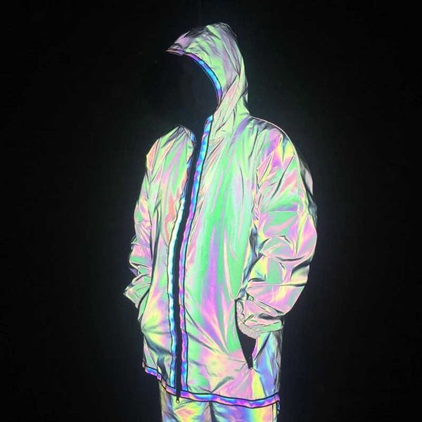 men's jackets 2019 men autumn night colorful full reflective hooded jacket long section curved hem hip hop loose windbreaker waterproof, Black;brown
men's jackets 2019 men autumn night colorful full reflective hooded jacket long section curved hem hip hop loose windbreaker waterproof, Black;brown
