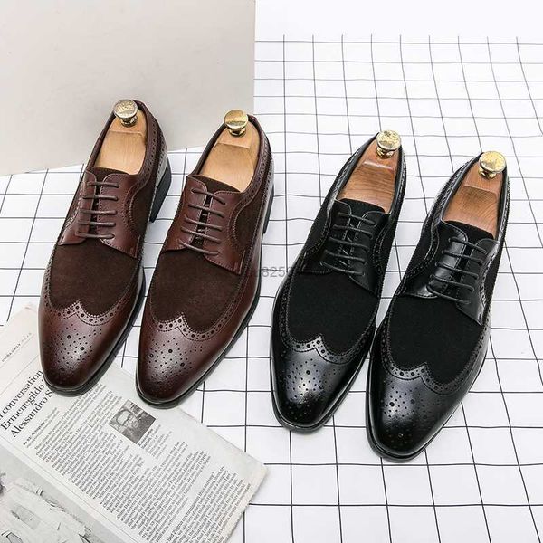 shoes business formal shoes bullock hollow carved solid color pu stitching faux suede fashion classic trend pointed toe, Black
shoes business formal shoes bullock hollow carved solid color pu stitching faux suede fashion classic trend pointed toe, Black