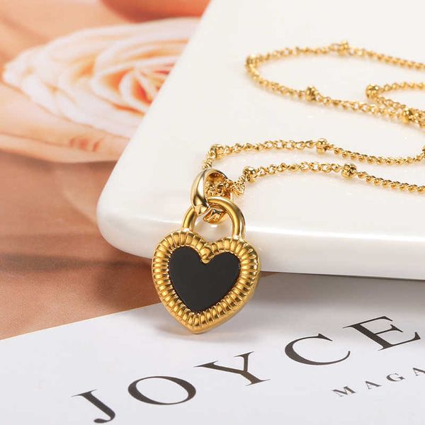 pendant necklaces vintage women's necklace double sided black white heart lock pendant necklaces chain collar for women couple jewelry, Silver
pendant necklaces vintage women's necklace double sided black white heart lock pendant necklaces chain collar for women couple jewelry, Silver