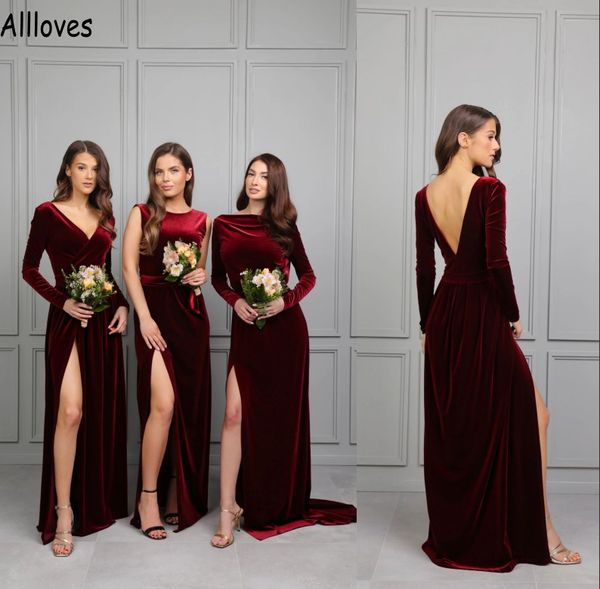 burgundy velvet long sleeves a line bridesmaid dresses split open back formal evening prom gowns for women arabic aso ebi plus size wedding, White;pink
burgundy velvet long sleeves a line bridesmaid dresses split open back formal evening prom gowns for women arabic aso ebi plus size wedding, White;pink