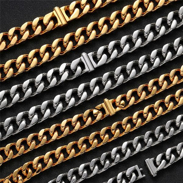10/12mm miami cuban & link chain necklace gold plated stainless steel necklace men hip hop rock jewelry, Silver
10/12mm miami cuban & link chain necklace gold plated stainless steel necklace men hip hop rock jewelry, Silver