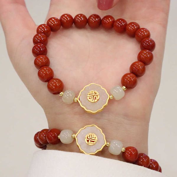 beaded strands vintage lucky s925 chinese character blessing hetian jade natural south red agate bracelets for women fine jewelry gifts ybr6, Black
beaded strands vintage lucky s925 chinese character blessing hetian jade natural south red agate bracelets for women fine jewelry gifts ybr6, Black