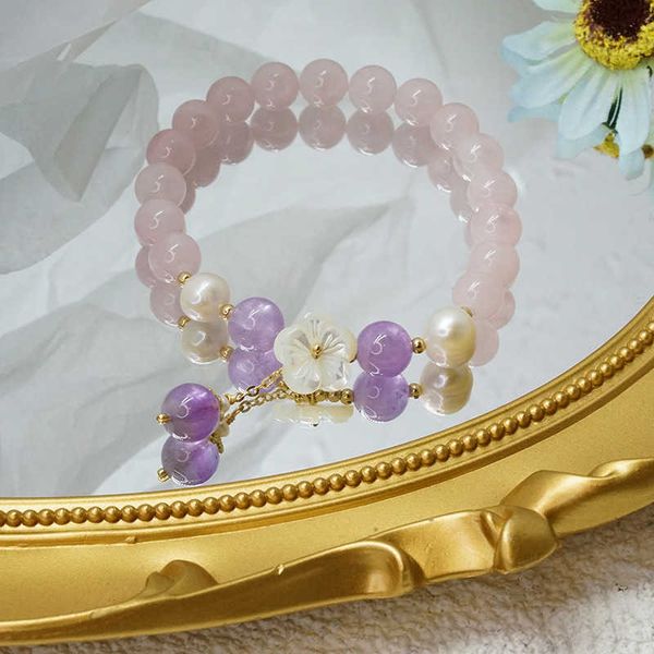 beaded strands 2022 shell flower natrual freshwater pearls pink quartz amethyst beads strand bracelets for women girls fine jewelry ybr337 l, Black
beaded strands 2022 shell flower natrual freshwater pearls pink quartz amethyst beads strand bracelets for women girls fine jewelry ybr337 l, Black