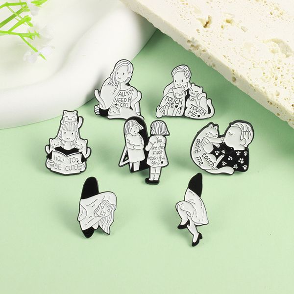 cute cartoon humans and cats together brooch set 7pcs alloy drip oil letter animal badge read book game enamel pins small fashion accessorie, Gray
cute cartoon humans and cats together brooch set 7pcs alloy drip oil letter animal badge read book game enamel pins small fashion accessorie, Gray