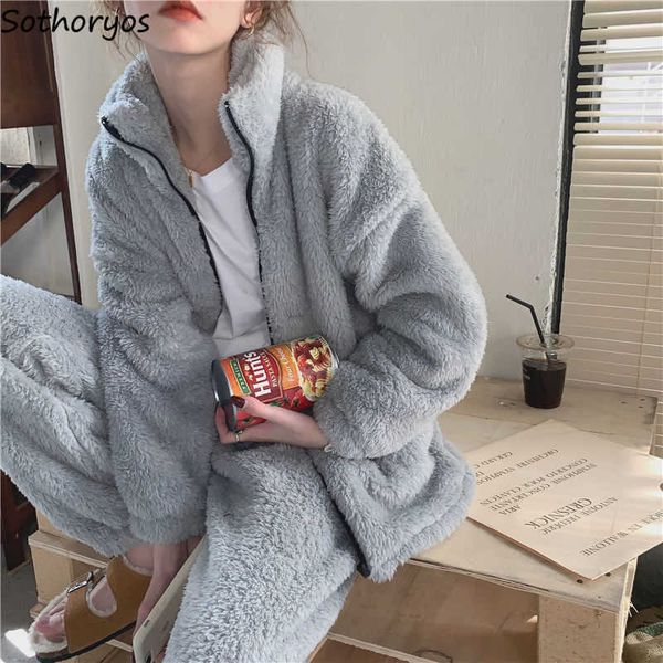 women's sleep lounge winter flannel pajama sets women loose zipper thermal simple fluffy homewear soft comfortable chic nightwear tende
women's sleep lounge winter flannel pajama sets women loose zipper thermal simple fluffy homewear soft comfortable chic nightwear tende