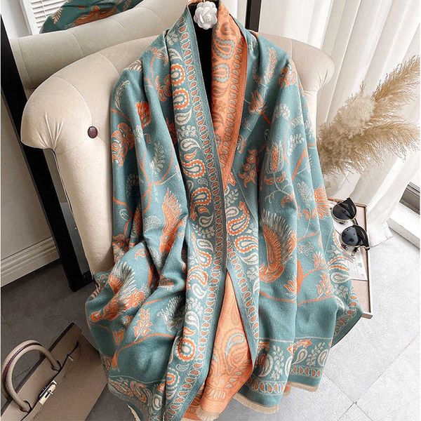 scarves new scarf women's spring autumn and winter cashmere double sided jacquard fashion thickened warm large shawl, Blue;gray
scarves new scarf women's spring autumn and winter cashmere double sided jacquard fashion thickened warm large shawl, Blue;gray