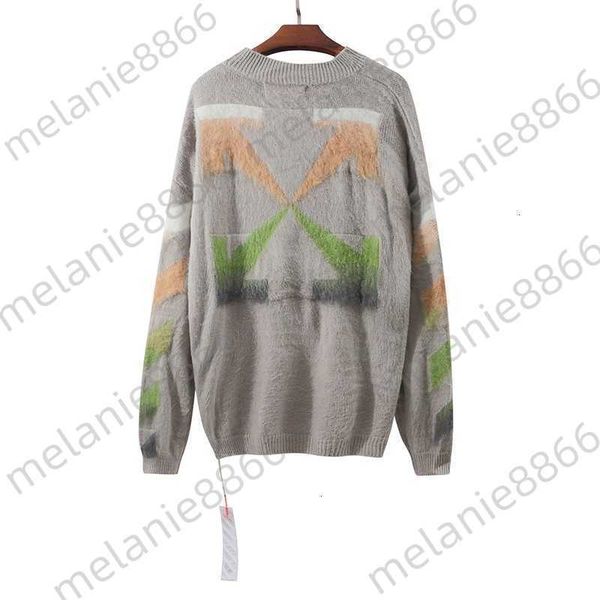 winter new ow grey seahorse wool sweater knitted color stripe round neck coat, White;black
winter new ow grey seahorse wool sweater knitted color stripe round neck coat, White;black