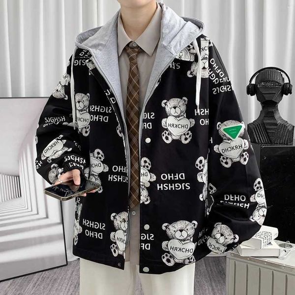 men's jackets men's long jacket fashion print cartoon raincoat men's jacket windproof and waterproof hooded trench coat t2210, Black;brown
men's jackets men's long jacket fashion print cartoon raincoat men's jacket windproof and waterproof hooded trench coat t2210, Black;brown