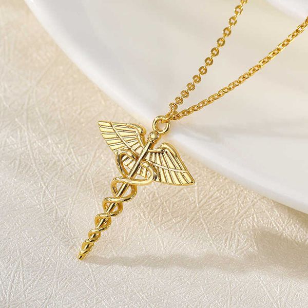pendant necklaces staff of asclepius necklace scepter stainless steel caduceus pendant medical jewelry doctor nurse graduation gifts l221011, Silver
pendant necklaces staff of asclepius necklace scepter stainless steel caduceus pendant medical jewelry doctor nurse graduation gifts l221011, Silver