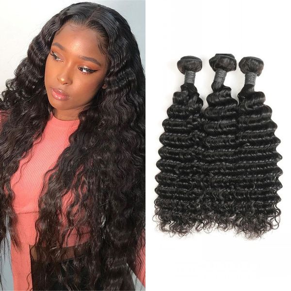 deep wave 3 bundles brazilian human hair extensions 8-26 inch natural color remy hair wefts, Black
deep wave 3 bundles brazilian human hair extensions 8-26 inch natural color remy hair wefts, Black