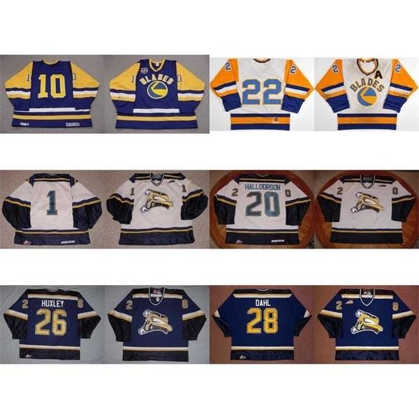thr custom whl saskatoon blades 20 derek halldorson 26 adam huxley 28 john dahl 10 nobr 22 kelly chase ice hockey jerseys goalit cut, Black
thr custom whl saskatoon blades 20 derek halldorson 26 adam huxley 28 john dahl 10 nobr 22 kelly chase ice hockey jerseys goalit cut, Black