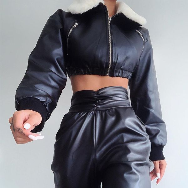 pu leather black jackets french vintage and fleece coat lamb wool lapel zippered long-sleeved blouse for women, Black;brown
pu leather black jackets french vintage and fleece coat lamb wool lapel zippered long-sleeved blouse for women, Black;brown