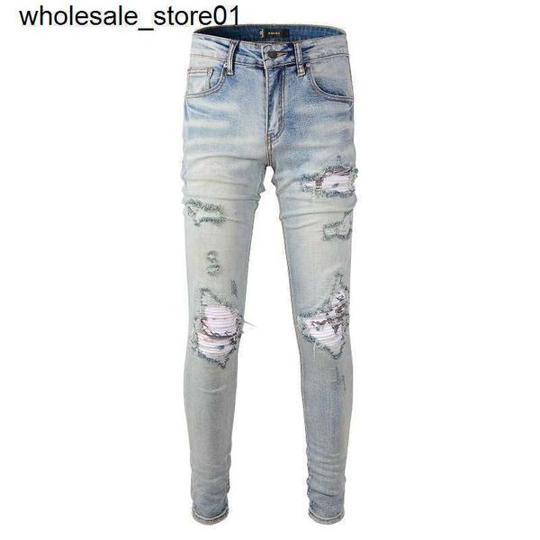 new men's jeans designer amirs casual worn out worn washed splash color painting slim fitting jeans men's, Blue
new men's jeans designer amirs casual worn out worn washed splash color painting slim fitting jeans men's, Blue