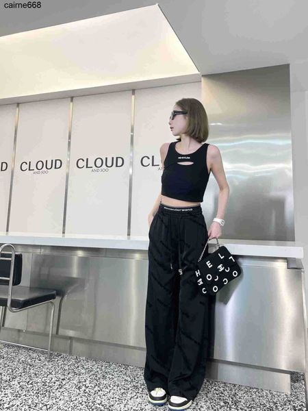 women's designer pants autumn new flocked pants fashion alexanders casual pants wangs, Black;white
women's designer pants autumn new flocked pants fashion alexanders casual pants wangs, Black;white