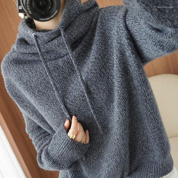 women's sweaters korean drawstring hooded women sweater causal long sleeve knitwear 2022 autumn winter knit pull femme 6d549, White;black
women's sweaters korean drawstring hooded women sweater causal long sleeve knitwear 2022 autumn winter knit pull femme 6d549, White;black