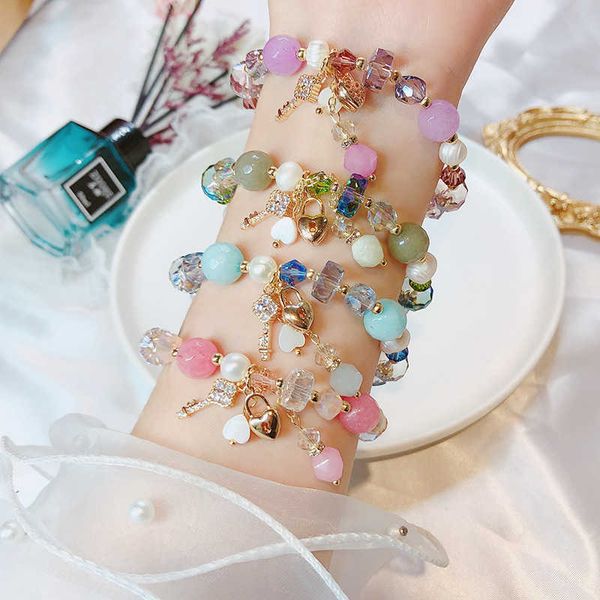 beaded strands lock/key pink/purple/blue/green natural stone freshwater pearls crystal beaded strand bracelets women fashion jewelry ybr370, Black
beaded strands lock/key pink/purple/blue/green natural stone freshwater pearls crystal beaded strand bracelets women fashion jewelry ybr370, Black